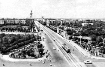 1961-й год проспект Ленина с высоты.