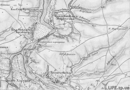 Карта Кичкаса 1850 - 1900 годов