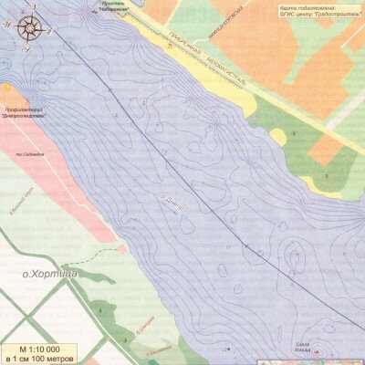 Глубинная карта реки Днепр (топографическая карта)