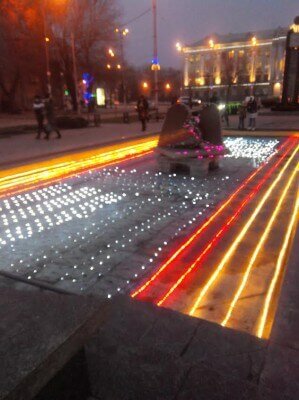 Новогодний фонтан на Бульвар Шевченко