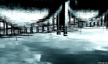 Отражение моста на р. Днепр. Фотошоп обработка.