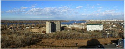 Начало зимы в Запорожье. Вид на город с высотки Южного микрорайона.
