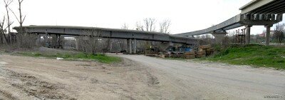 Панорама строительства мостов, набережная 2011 год