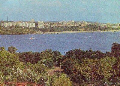 Вид на город с острова Хортица, 1980 год (80-е годы)