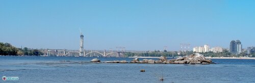 Вид на мосты через Новое русло Днепра снятый с острова Растебина