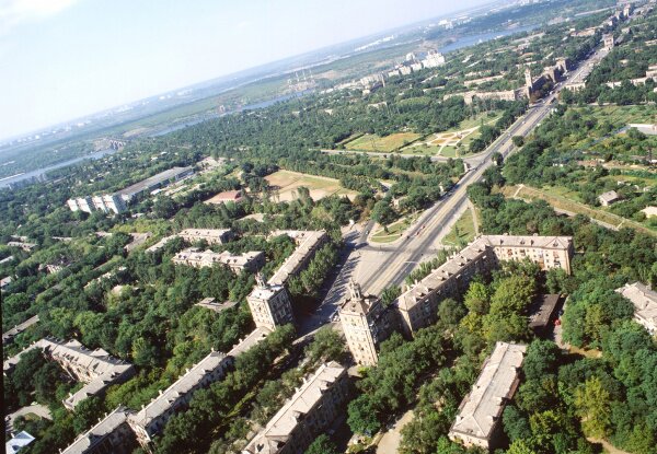 Площадь имени Александра Поляка (бывшая 12 апреля) с высоты птичьего полета